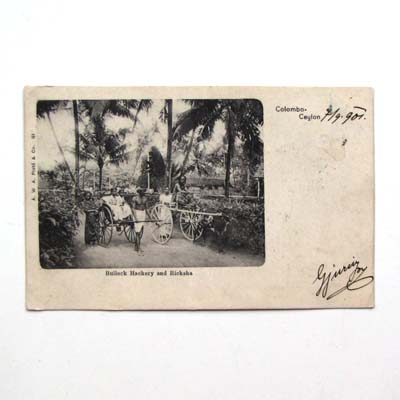 Colombo, Rikscha, alte Ansichtskarte