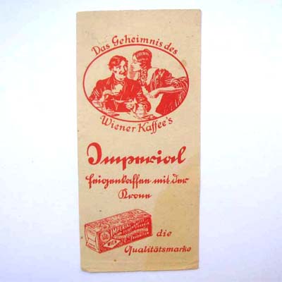 Imperial Feigenkaffe, alter Kassazettel
