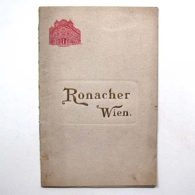Programmheft, Ronacher, Wien, 1908