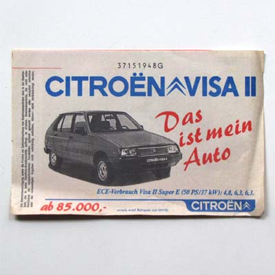 alter Lottoschein, Citroen Visa Werbung