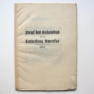Brief des Kolumbus, Faksimilie, um 1930