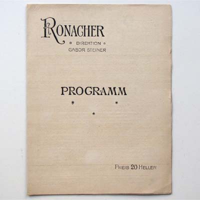 Ronacher Wien, Programmheft, 1910