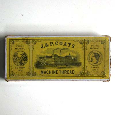 J. & P Coats Machine Thread, sehr alte Schachtel