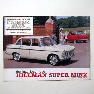 Hillman Super Minx, Autoprospekt