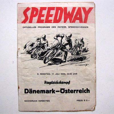 Speedway Programmheft, Dänemark - Ö, 1953
