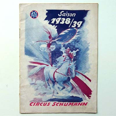 Circus Schumann, Zirkusprospekt, Saison 1938/39