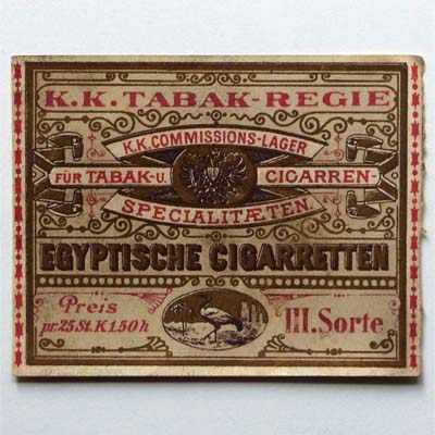 Egyptische Cigaretten - III. Sorte, Zigaretten-Etikett