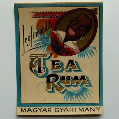Tea Rum, Magyar Gyartmany, altes Etikett, Ungarn
