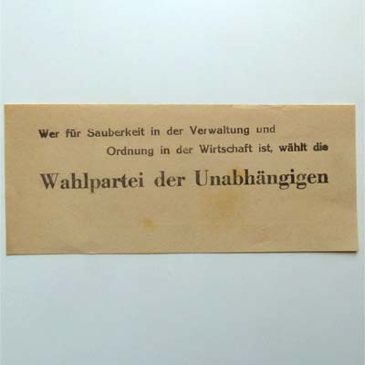 kleines Flugblatt, VdU, 1949