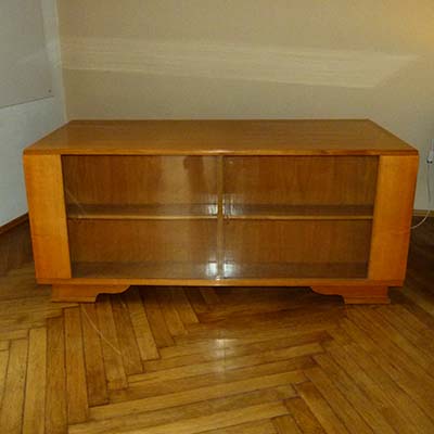 Schreibtisch mit Glasvitrine, 50er Jahre