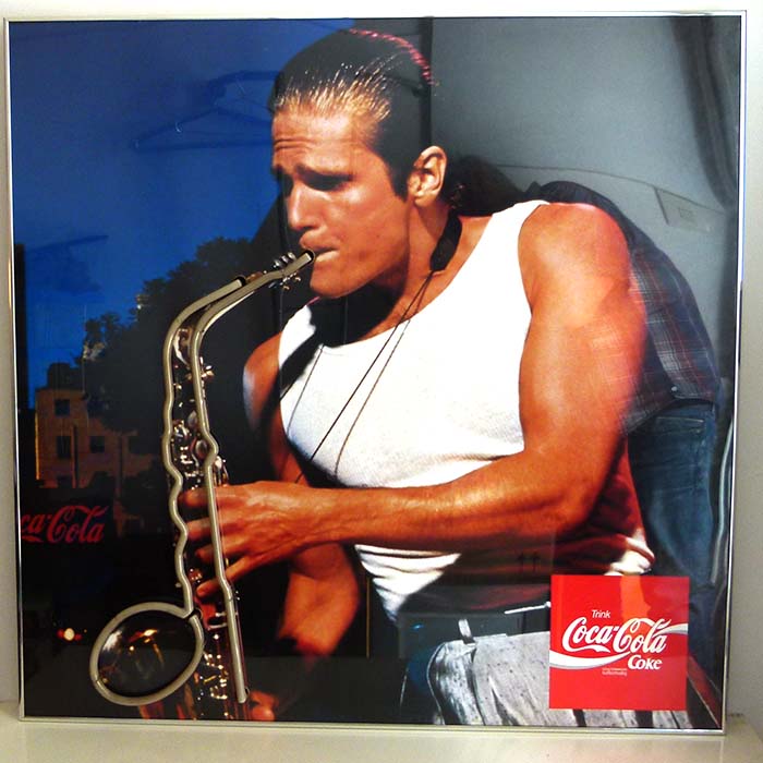 Leuchtreklame, Coca Cola, Saxophon-Spieler, sehr groß