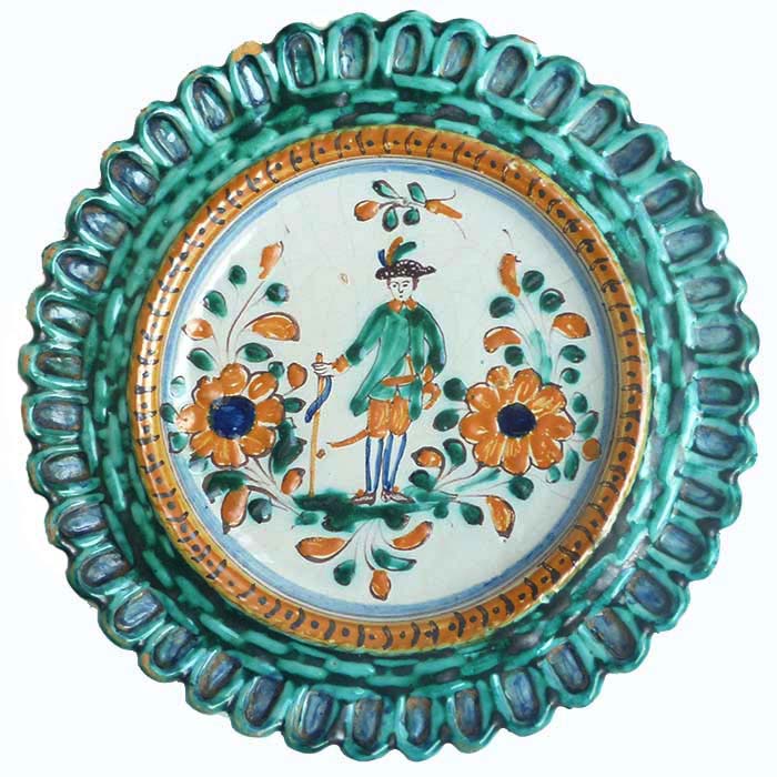 Keramikteller, Wandteller, Gmundner Keramik, handbemalt