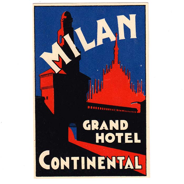 Grand Hotel Continental Milan, Kofferkleber / Etiketten