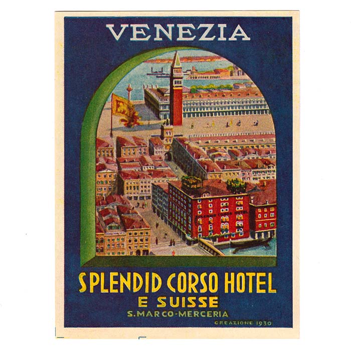 Corso Hotel Et Suisse Venezia, Kofferkleber / Etiketten
