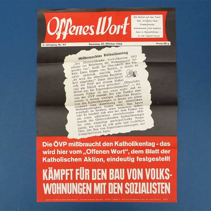 Offenes Wort, Wahlplakat, 1952, SPÖ