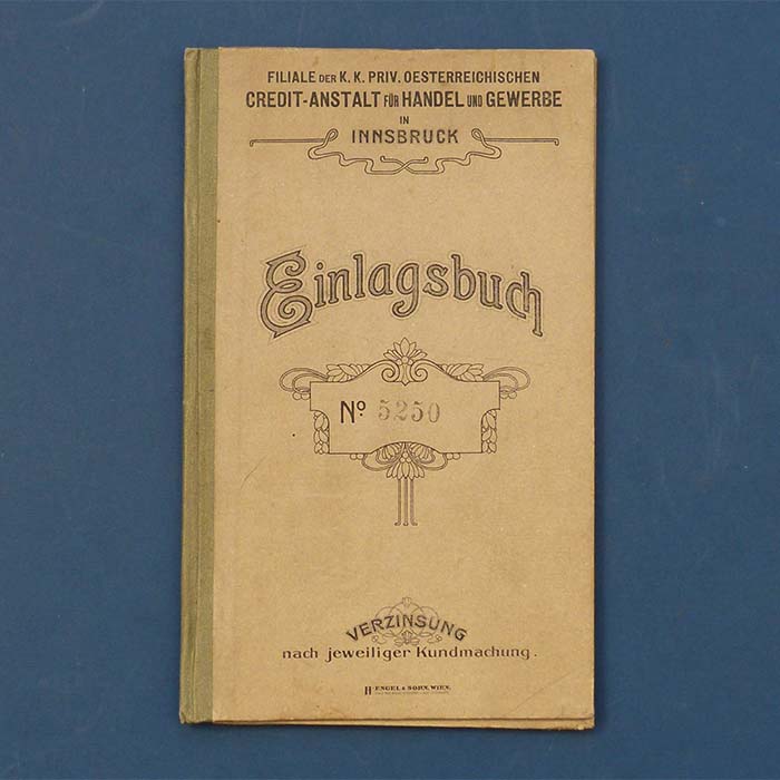 Credit-Anstalt Innsbruck, Einlagsbuch, 1916