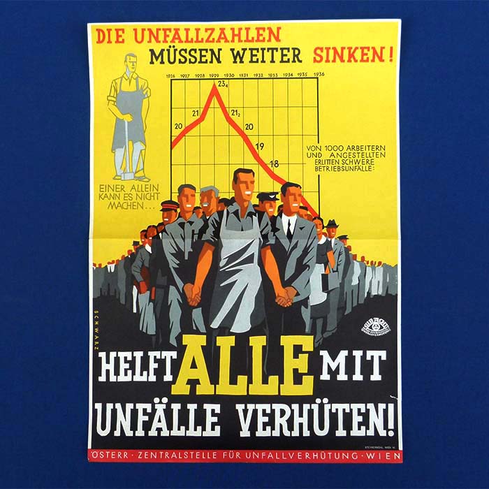 Die Unfallzahlen müssen sinken, Gib Acht, Plakat, 1936