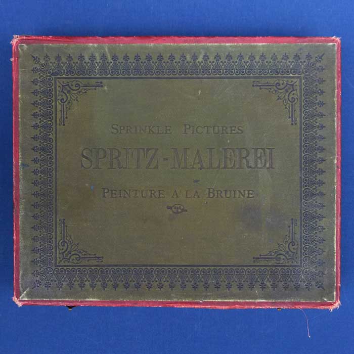Spritz-Malerei, Malkasten, um 1880