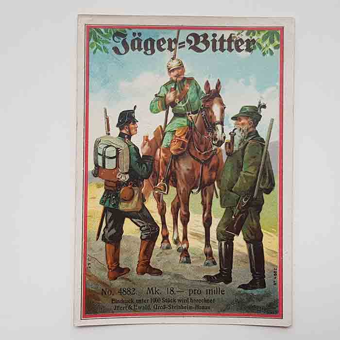 Jäger-Bitter, Soldaten, 1. Weltkrieg, Etikett, original
