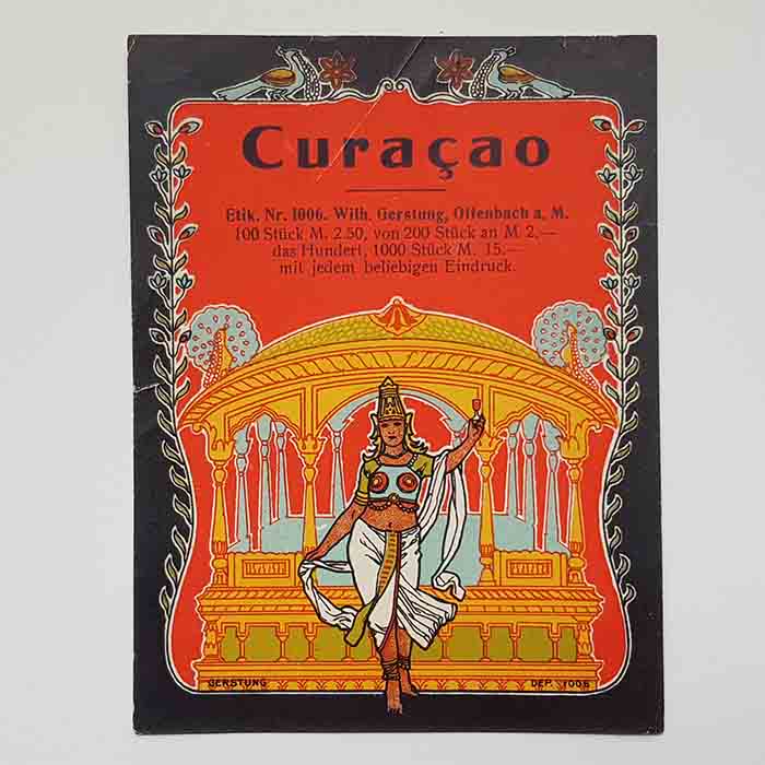Curacao, Likör, Etikett, Wilh. Gerstung, original