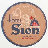 Hotel Slon, Ljubljana, Jugoslawien, Hotel-Label