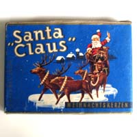 Santa Claus, Schachtel, Weihnachtskerzen