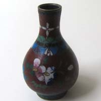kleine Vase, Cloisonné, Kupfer emailliert