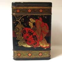 Gorgeous asian graphics, old tea tin