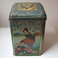 Teedose, Container, asiatische Motive, 28 cm hoch