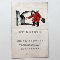 Weinkarte, Meinl, Hübner, Kursalon Wien, 1931