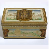Old tea tin, Grosch tea, elephant motifs