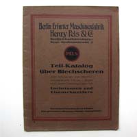 Blechscheren-Katalog, Henry Pels & Co, Berlin