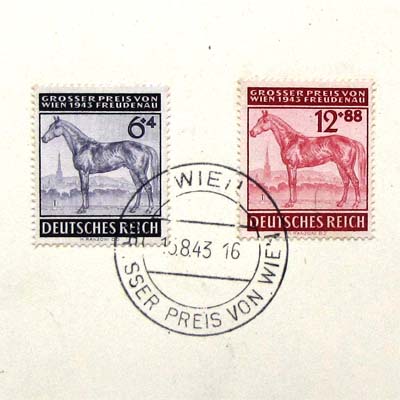 Briefmarken, Großer Preis von Wien 1943, Sonderstempel