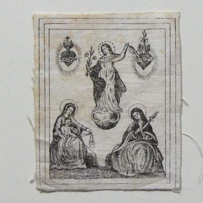 Maria, auf Leinen, Heiligenbildchen