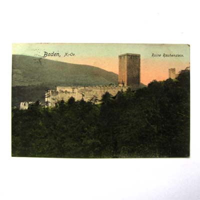 Ruine Rauhenstein, Baden, alte Ansichtskarte