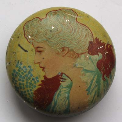 Automatendose, sehr schönes Frauenmotiv, Jugendstil