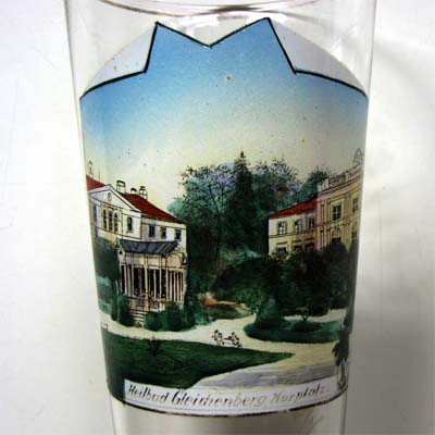 Bad Gleichenberg, Trinkglas, handkoloriert