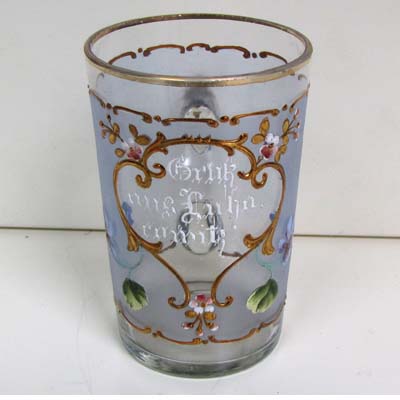 Gruß aus Luhaèovice, altes Glas, handbemalt