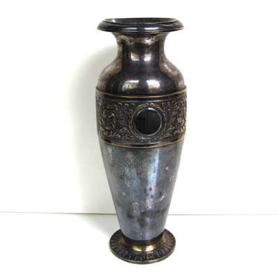 Vase, versilbert, Messing, Historismus