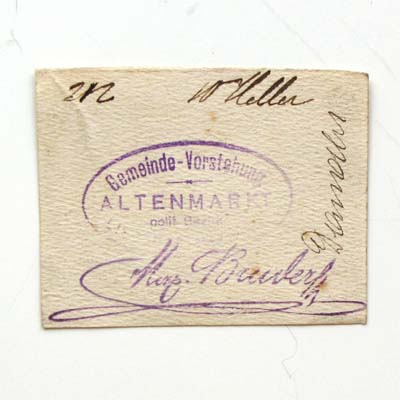 10 Heller, Notgeld der Gemeinde Altenmark