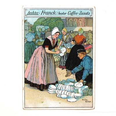 Aechter Franck Caffee-Zusatz, Werbekarte / Reklamebild