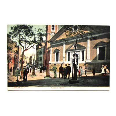 Gibraltar, Church Street, alte Ansichtskarte