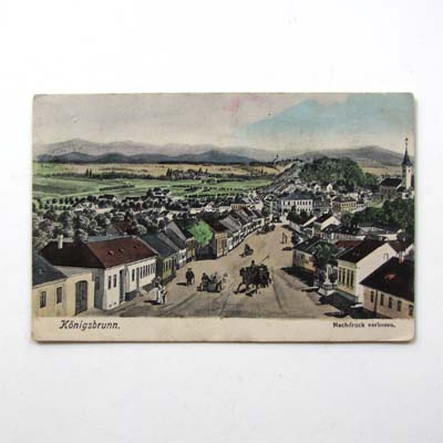 Königsbrunn am Wagran, alte Ansichtskarte, koloriert