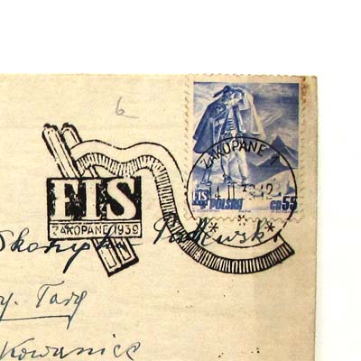 FIS Zakopane 1939, Briefmarke und Sonderstempel