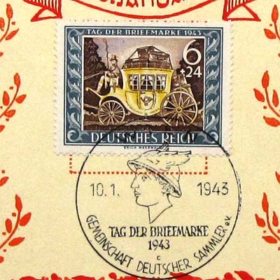 Tag der Briefmarke 1943, Briefmarke und Sonderstempel