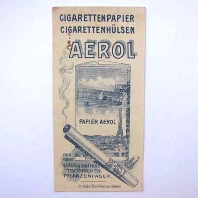 Aerol Zigarettenpapier, alter Kassazettel