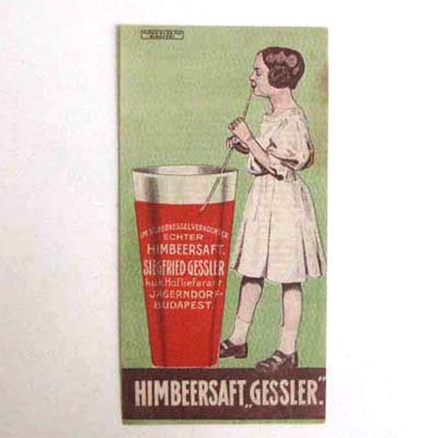 Gessler Himbeersaft, alter Kassazettel