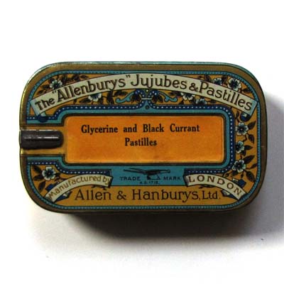 Allenburys Black Currant Pastilles, alte Blechdose