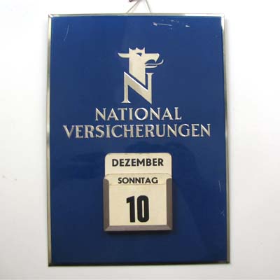 Wandkalender, National Versicherungen