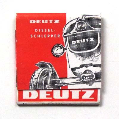 Deutz Dieselschlepper, altes Streichholzheftchen